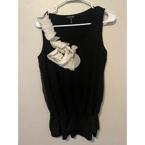 Daisy Fuentes‎ Top with White Ruffles Size M